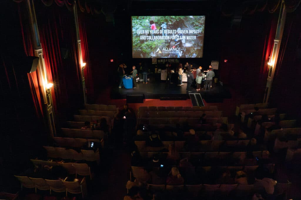 Theater seats filled at The Miracle Theater in DC during the 2025 Wild & Scenic Film Festival.