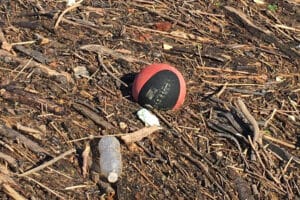 Trash on the ground after a storm