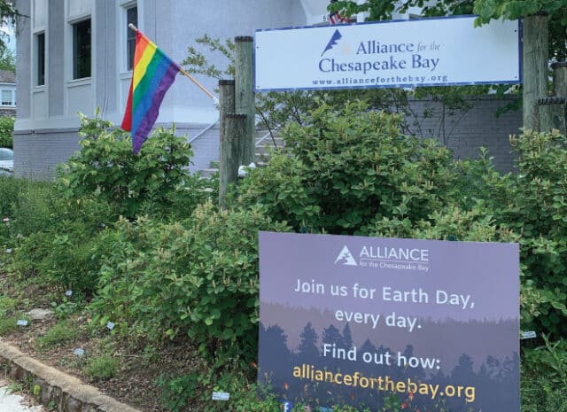 A building sign reading "Alliance for the Chesapeake Bay"