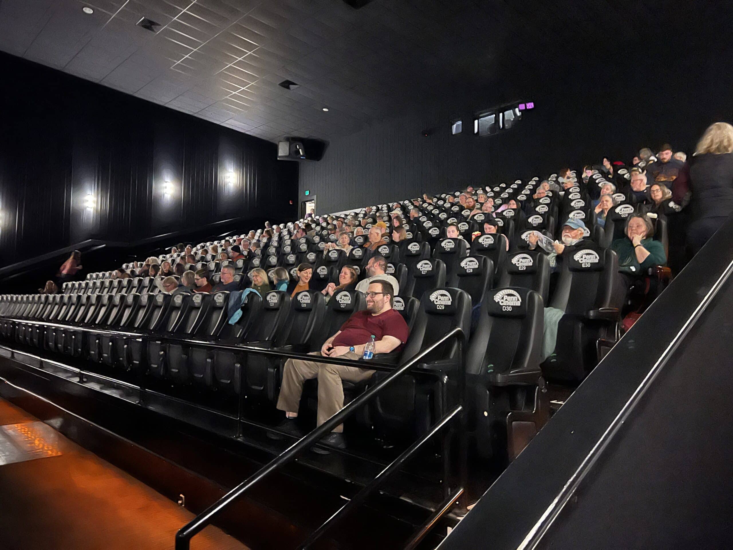 A movie theater full of people