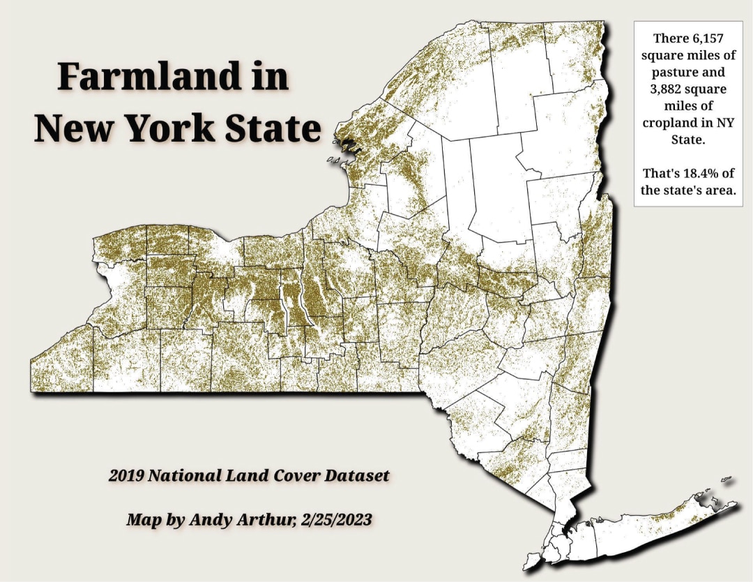 a map of New York state farmland