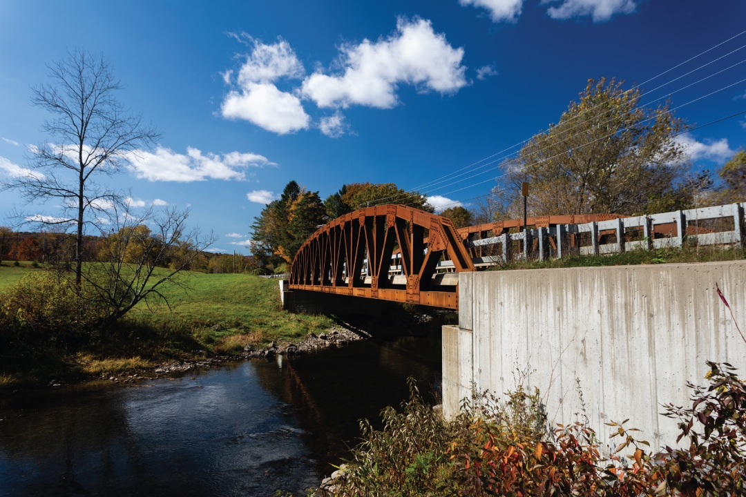 a small bridge over a creek