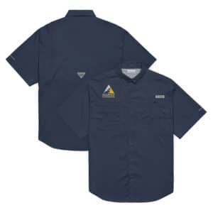 Columbia Short Sleeve Button Down Fishing Shirt - Navy